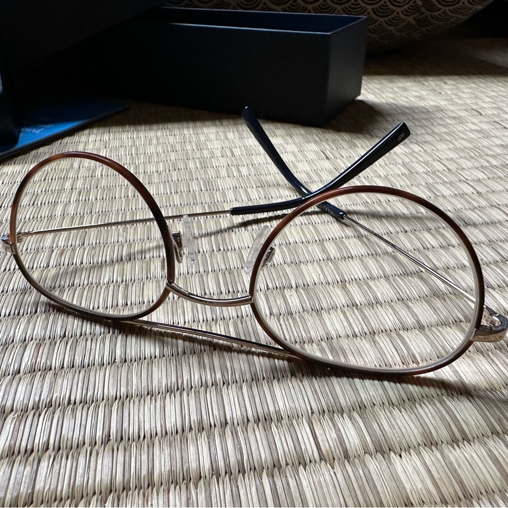Warby Parker Atchison Plano lenses, 133mm, wire frame with tortoiseshell accent